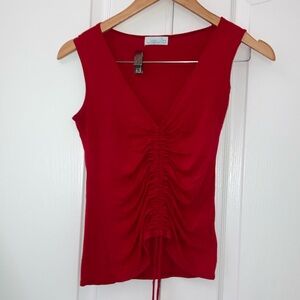Red ruffled tank top